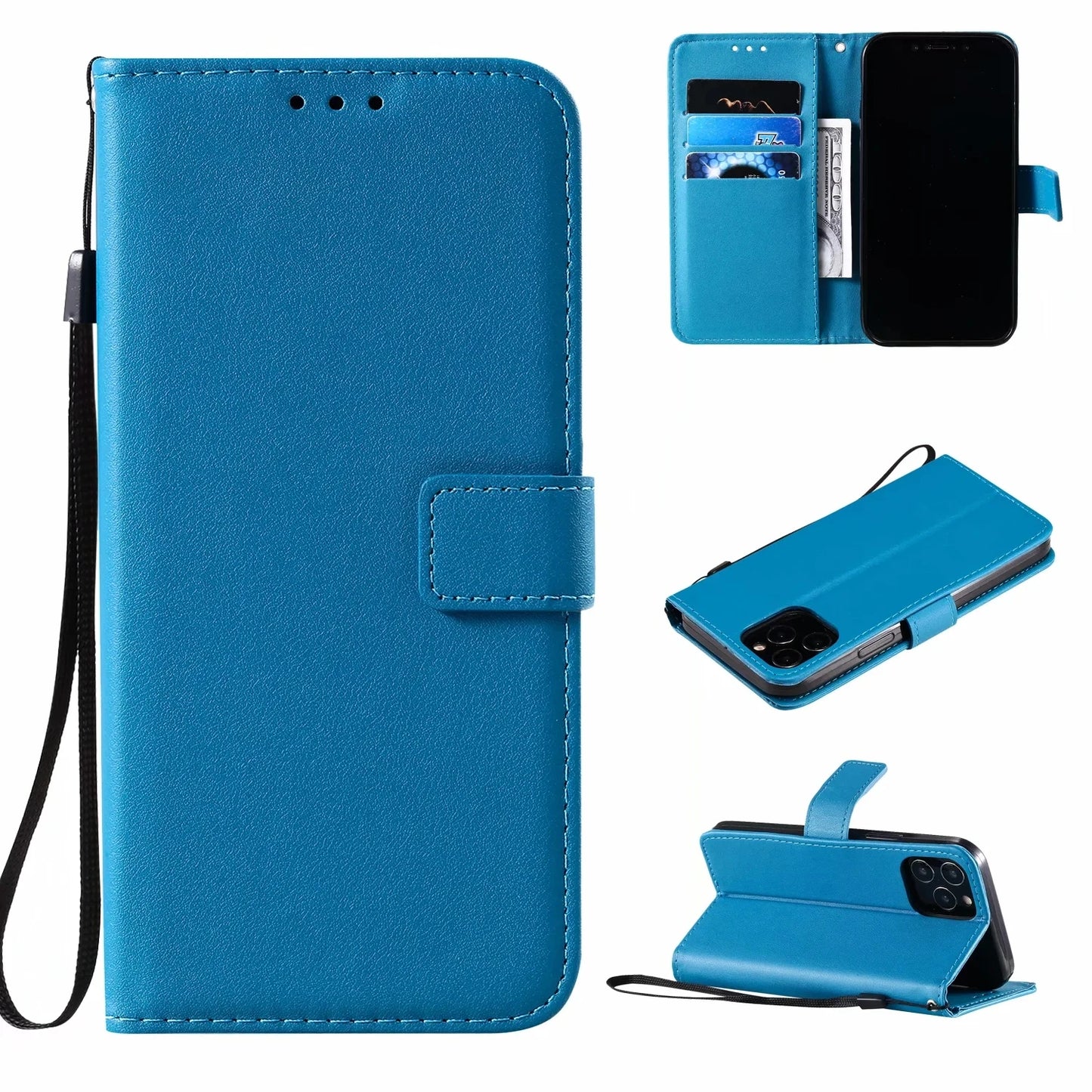 Leather Flip Wallet Case For iPhone .