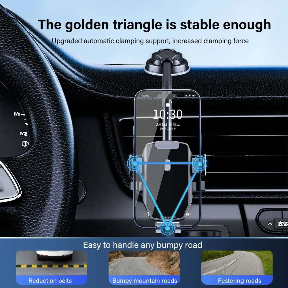 Dashboard Phone Holder for Car 360° Widest View 9in Flexible Long Arm Universal Handsfree Auto Windshield Phone Mount For iphone.