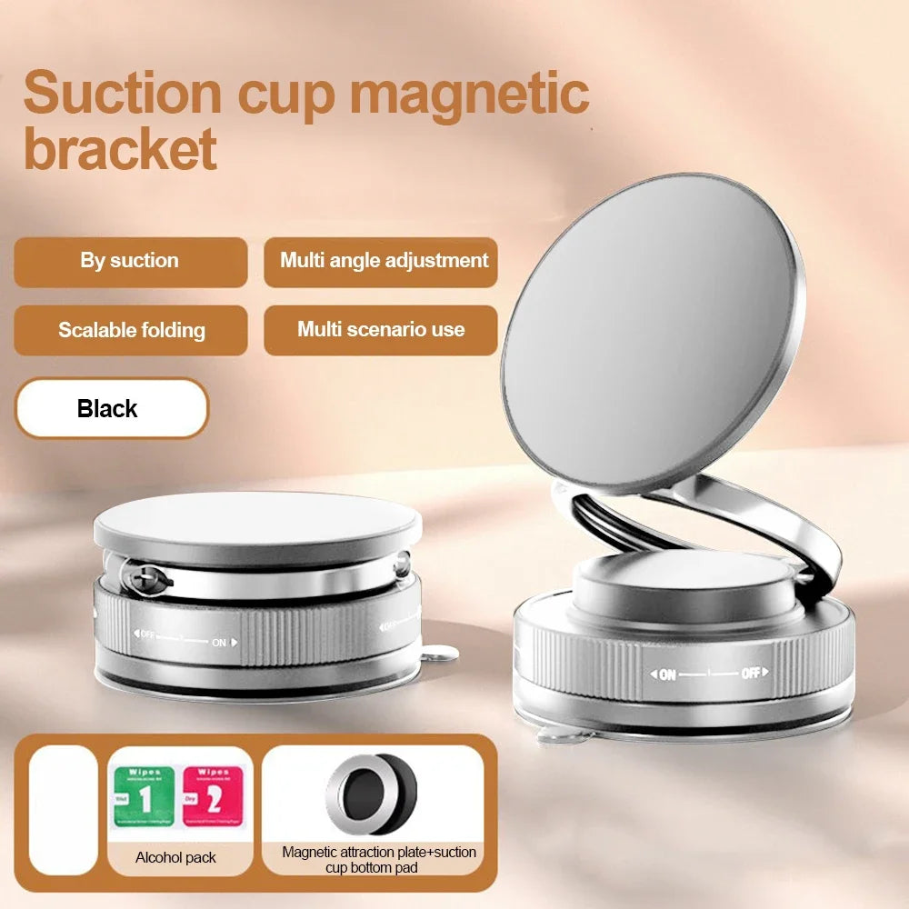 Newest 360 Degree Rotating Magnetic Mobile Phone Holder Vacuum Suction Cup Strong Magnetic Adsorption Car Phone Stand.