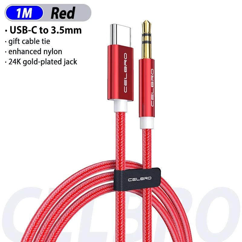 8 Pin Usb Type C To 3.5mm Aux Audio Cable Headset Speaker Headphone Jack Adapter Car Aux.