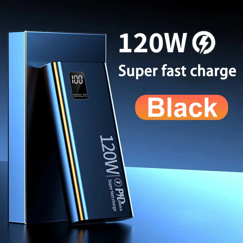 Original 120W 50000mAh Powerbank External Spare Battery Portable Charger Fast Charging.