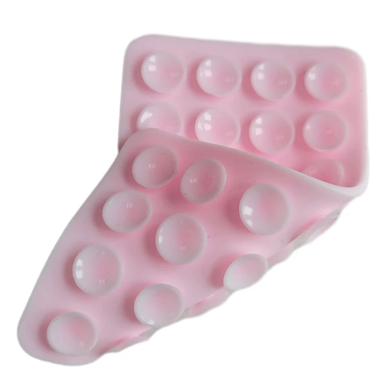 Silicone Suction Pad Double Sided For Mobile Phone Fixture Suction Cup Backed Adhesive Silicone Rubber Sucker Pad For Fixing
