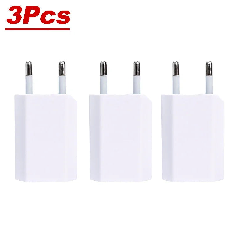 1-5Pcs Universal 5V 1A EU Plug USB Wall Phone Charger Power Adapter.