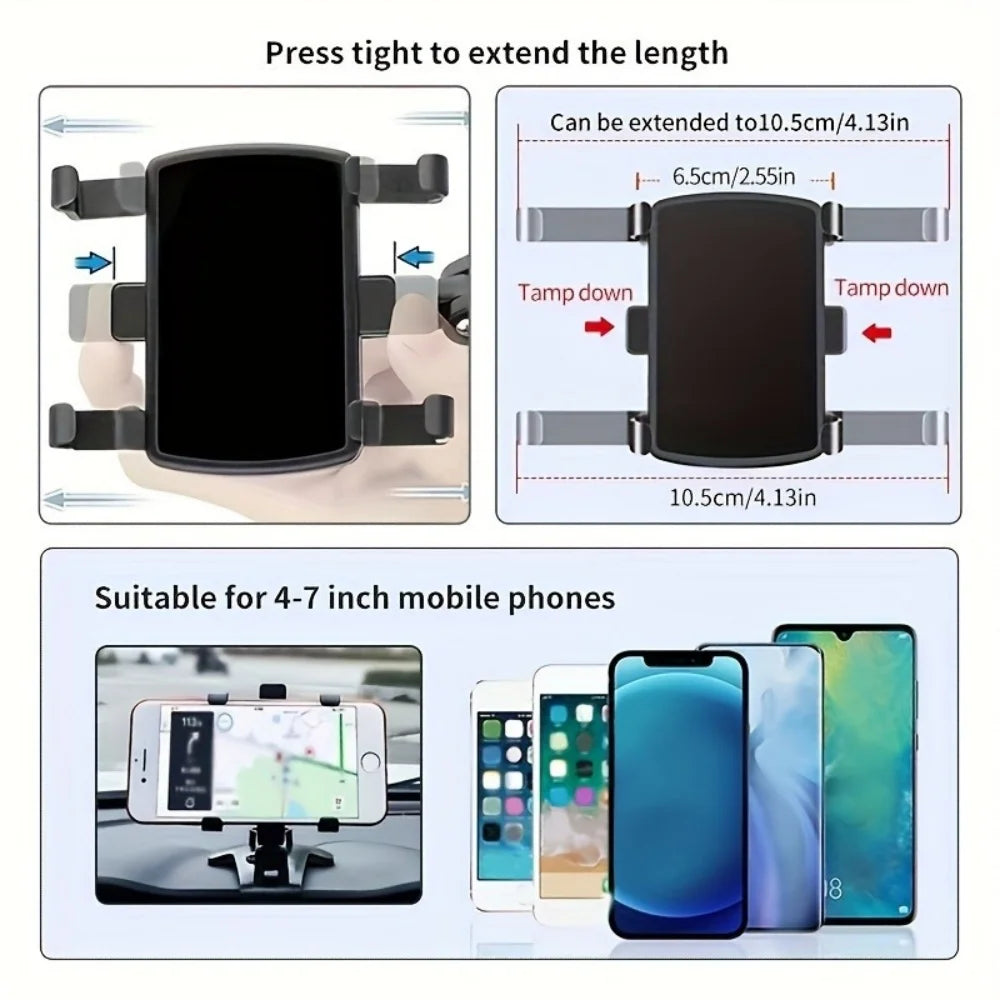 Universal Car Phone Holder Dashboard Mount GPS Support Adjustable Bracket Stand for phone.