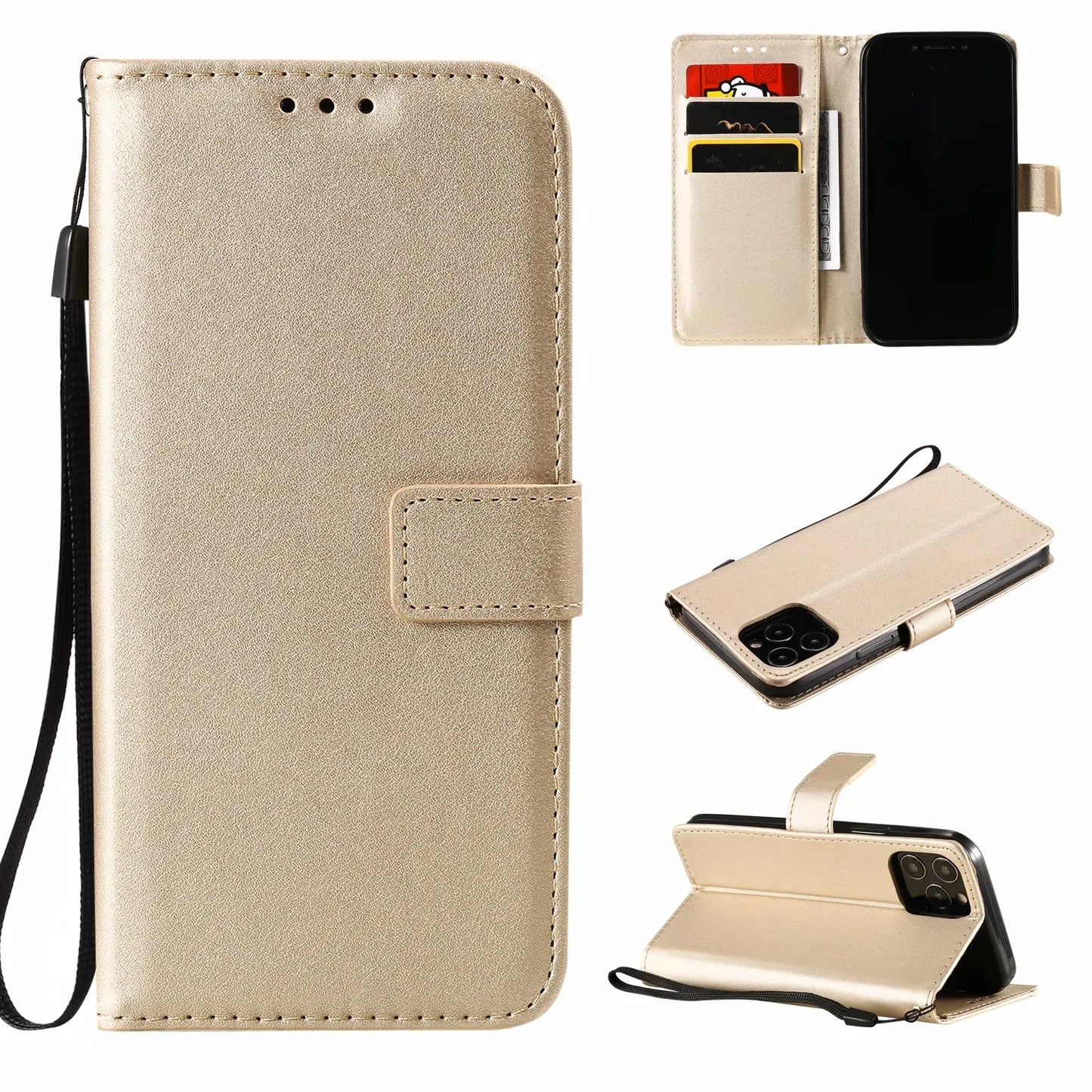 Leather Flip Wallet Case For iPhone .