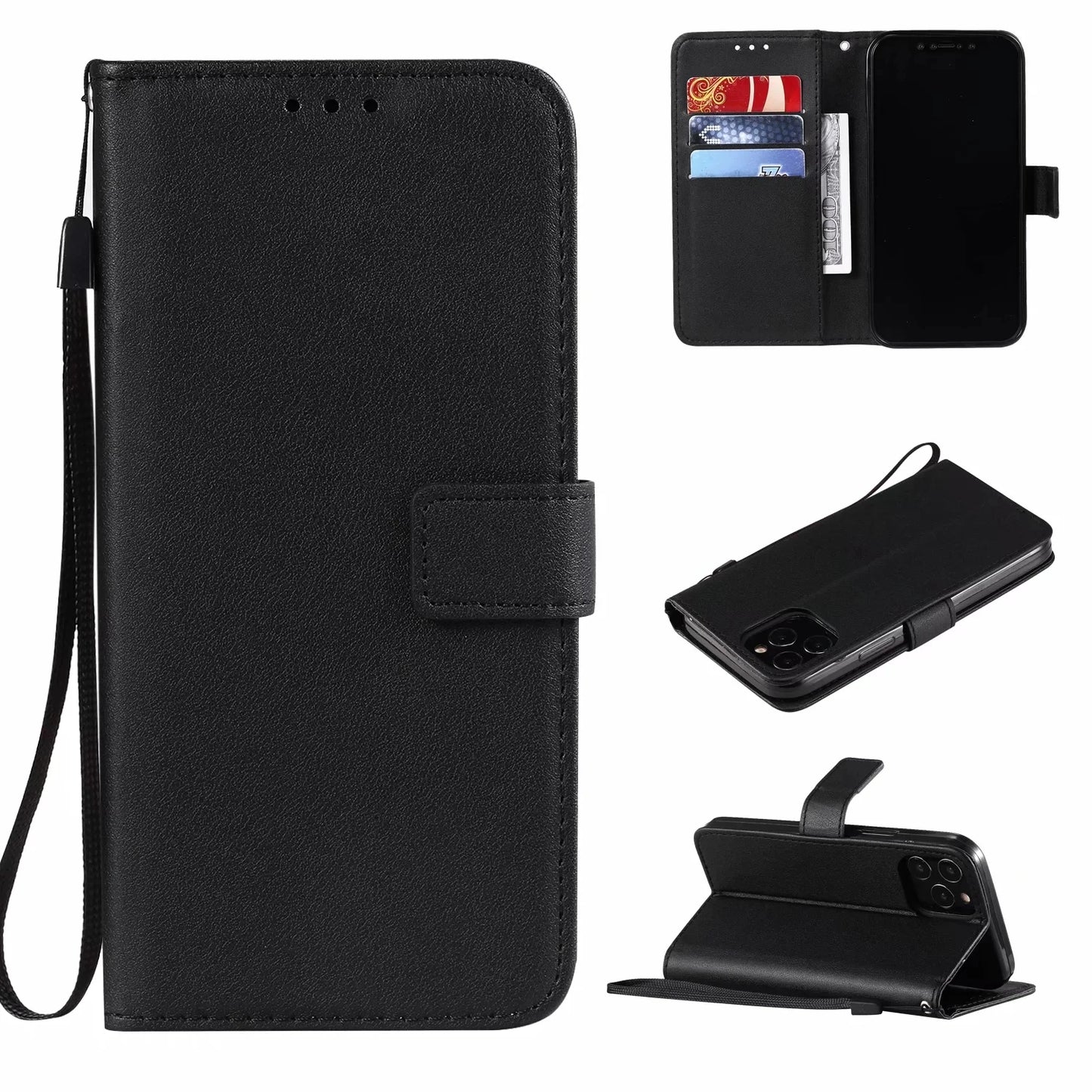 Leather Flip Wallet Case For iPhone .