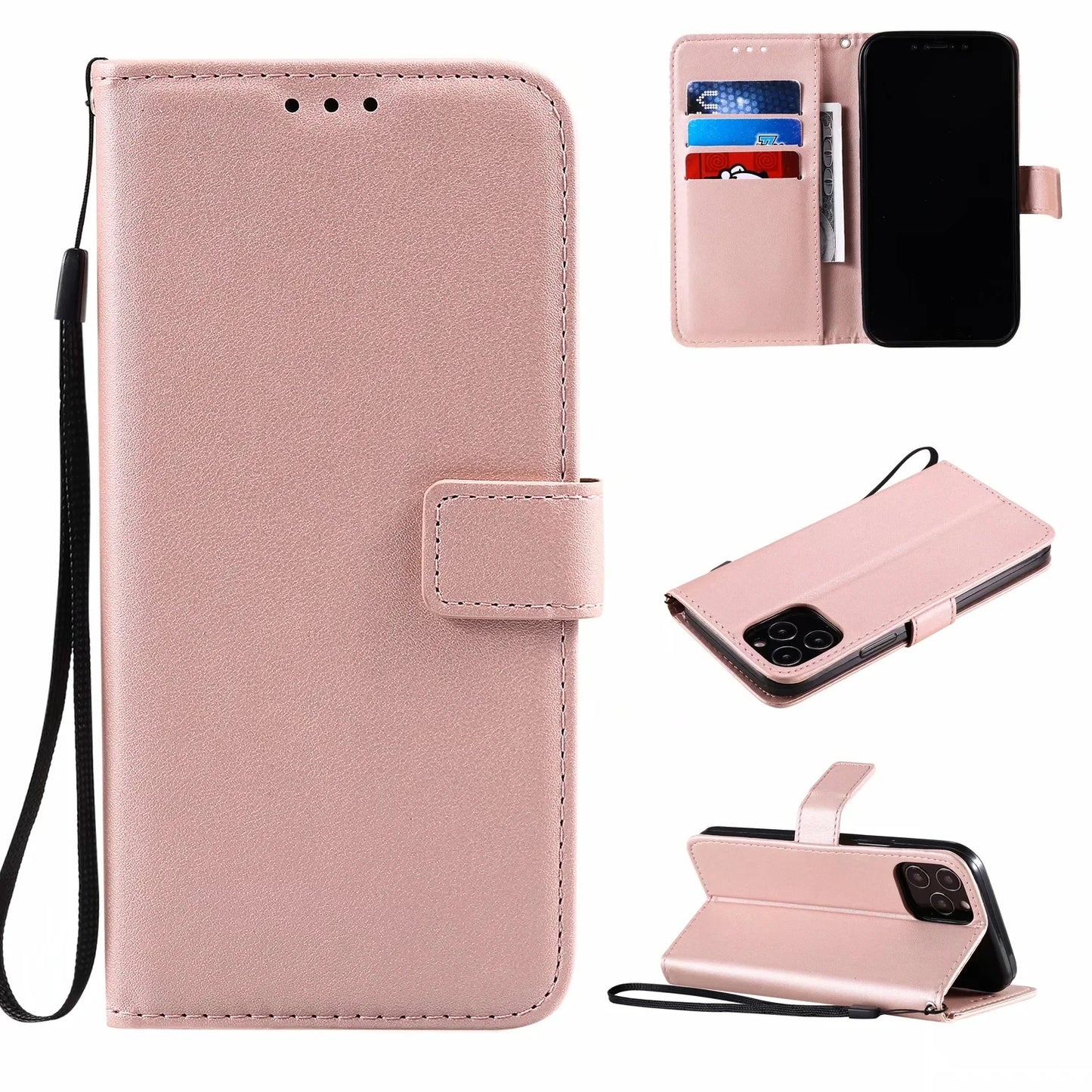 Leather Flip Wallet Case For iPhone .