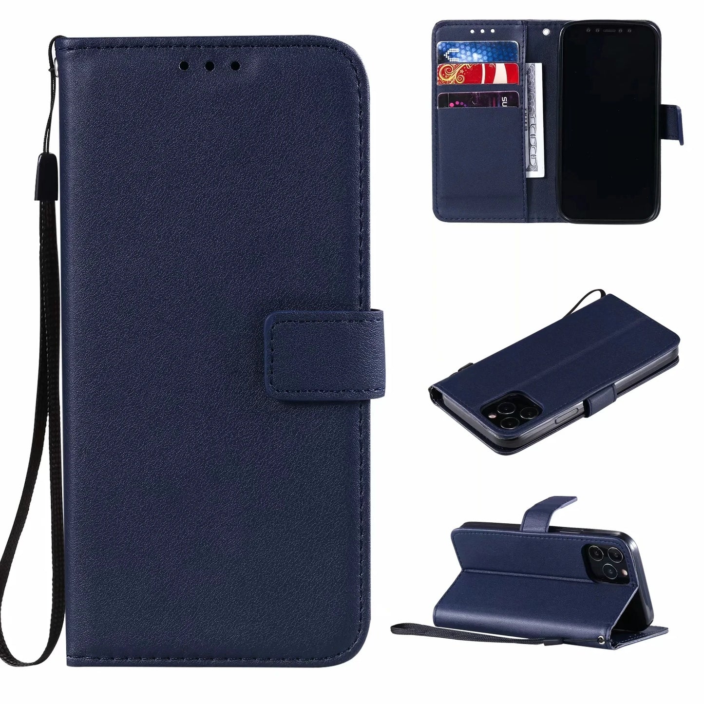Leather Flip Wallet Case For iPhone .