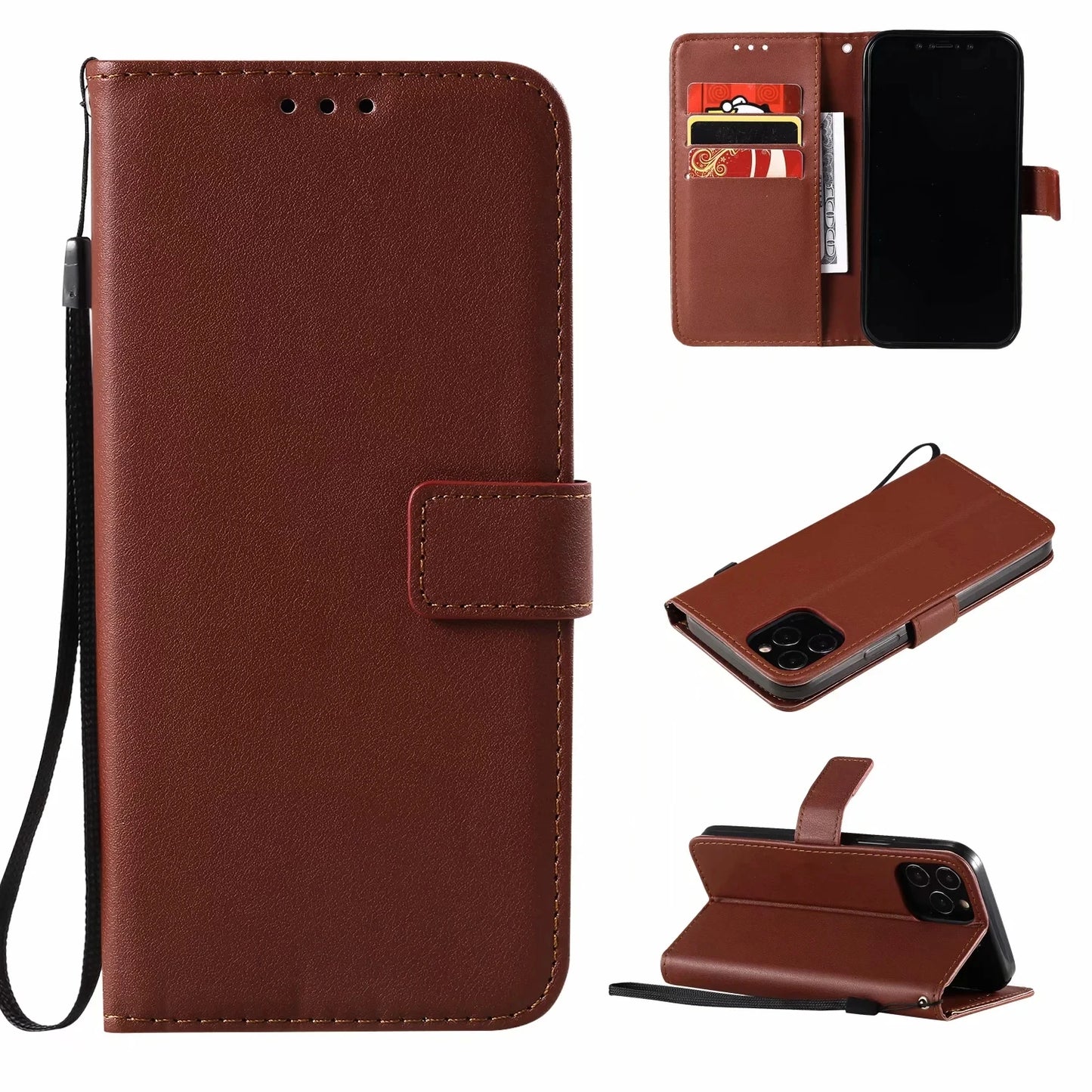 Leather Flip Wallet Case For iPhone .