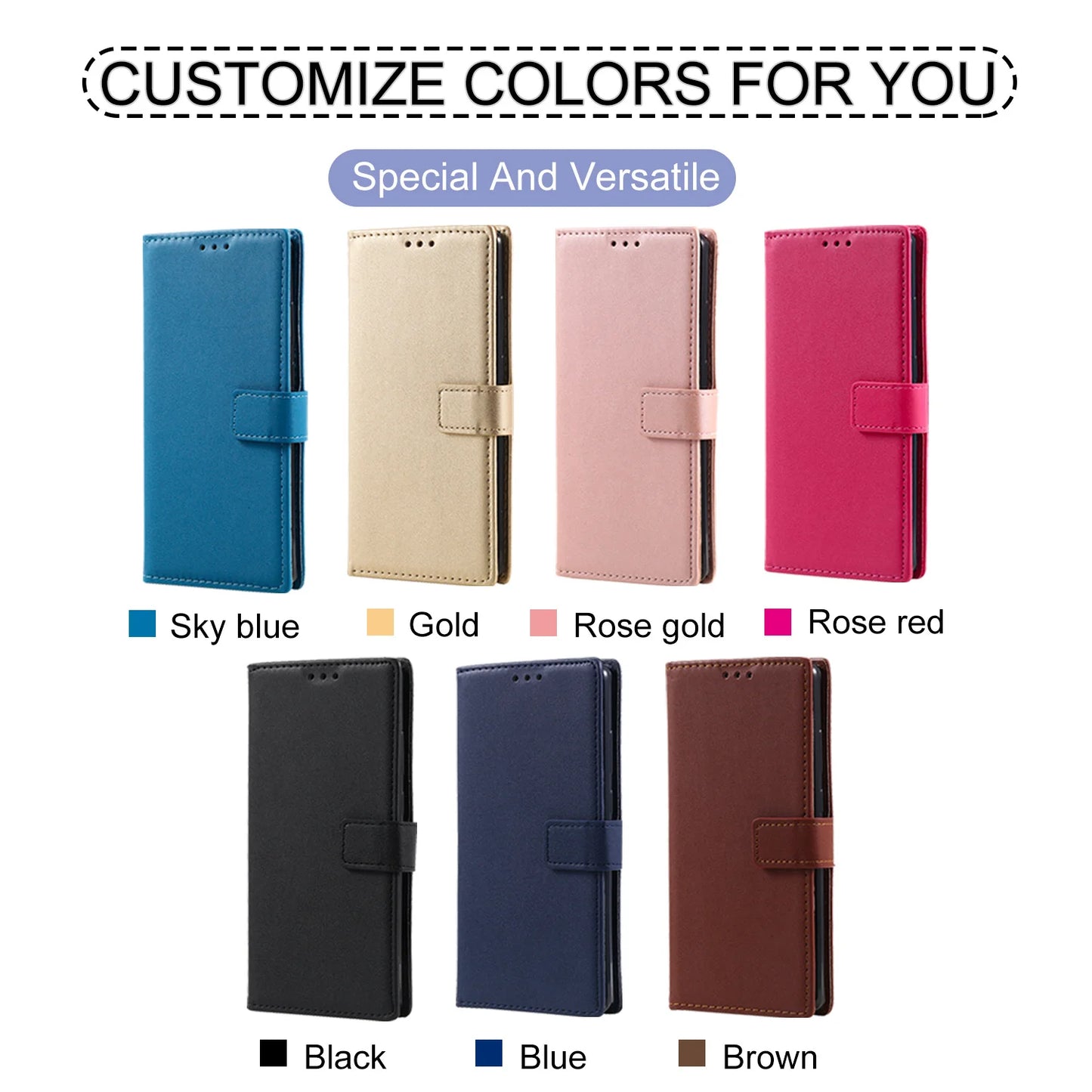 Leather Flip Wallet Case For iPhone .