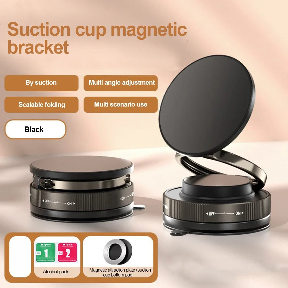 Newest 360 Degree Rotating Magnetic Mobile Phone Holder Vacuum Suction Cup Strong Magnetic Adsorption Car Phone Stand.