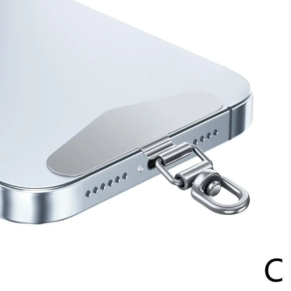 Upgrated 360 Rotatable Steel Phone Tether Tab Metal Patch Gasket Cellphone Lanyard Safety Connecter Piece .