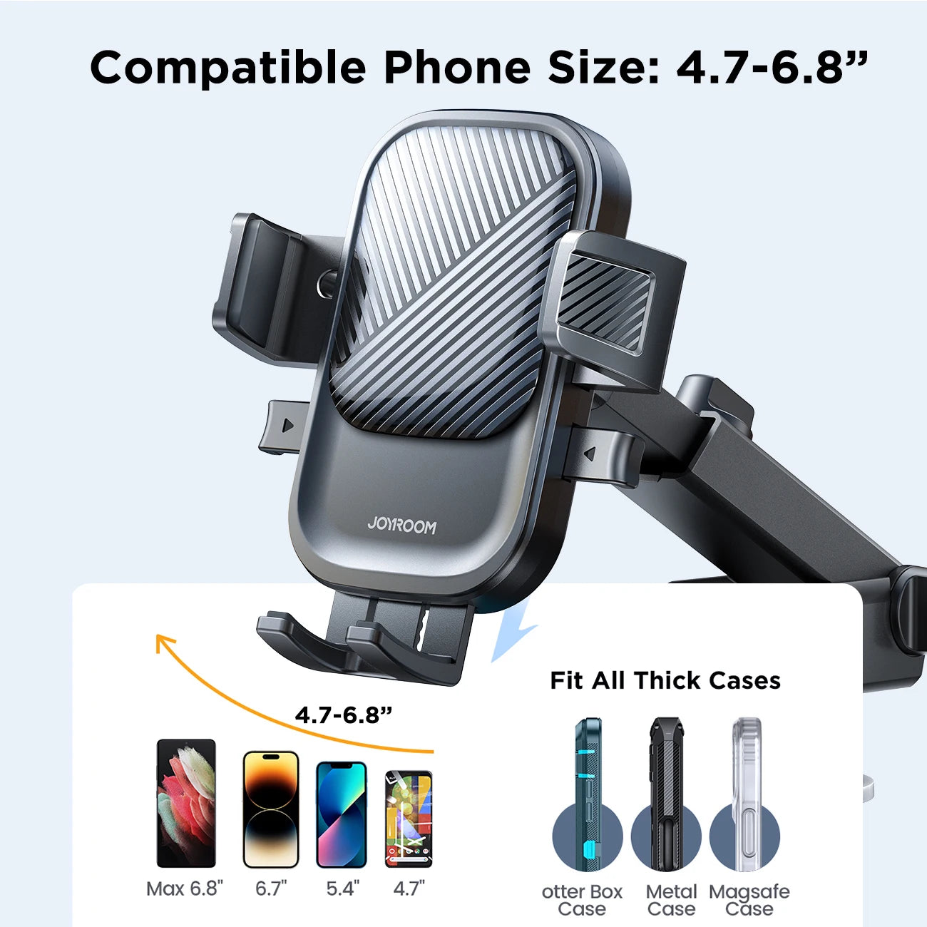Joyroom Universal Car Mount Phone Holder with Suction Cup Base Dashboard Car Cell Phone Stand.