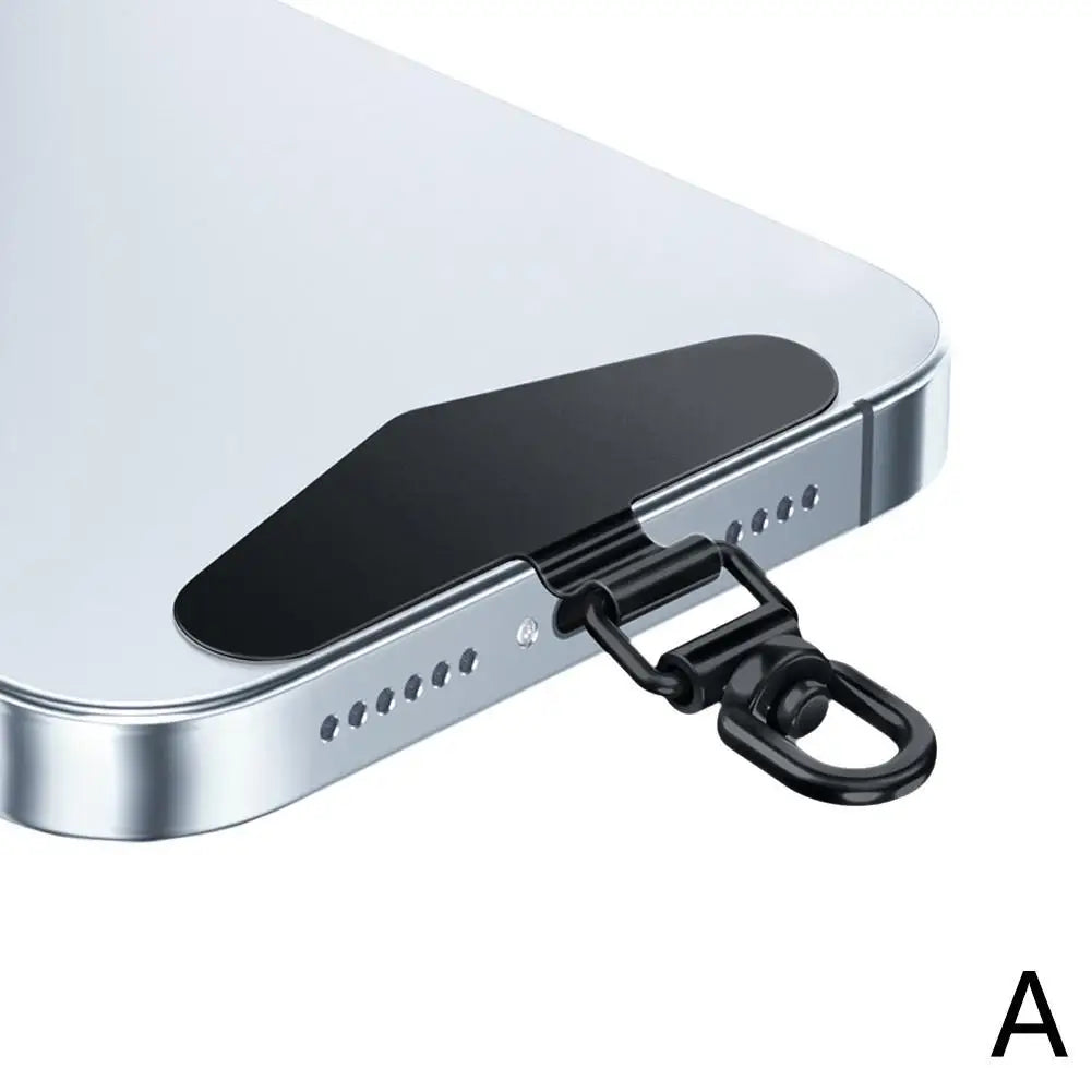 Upgrated 360 Rotatable Steel Phone Tether Tab Metal Patch Gasket Cellphone Lanyard Safety Connecter Piece .