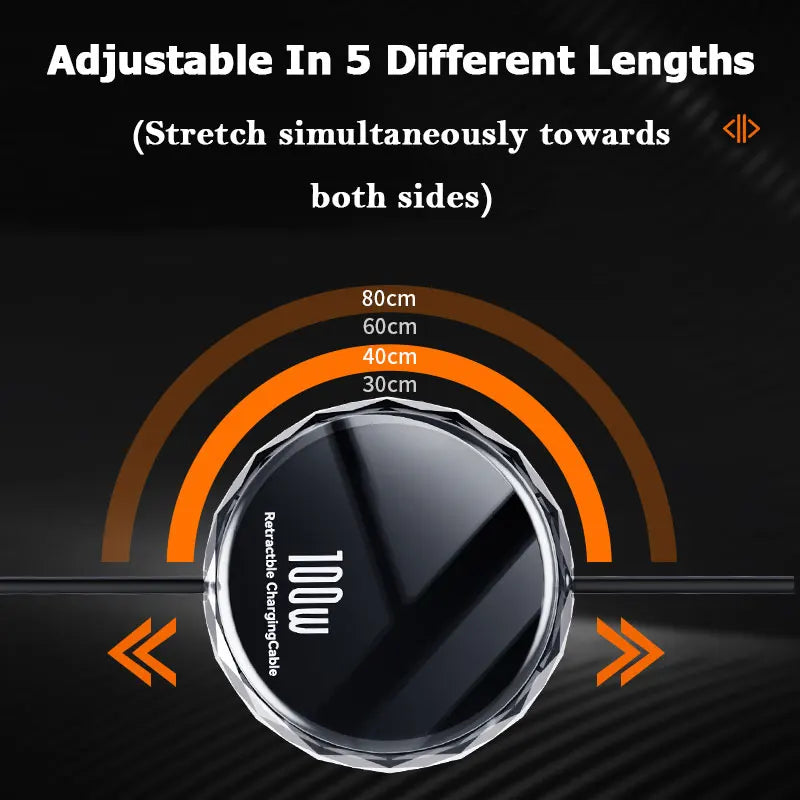 New 100W USB Type C Cable 3 In 1 Fast Charging USB .