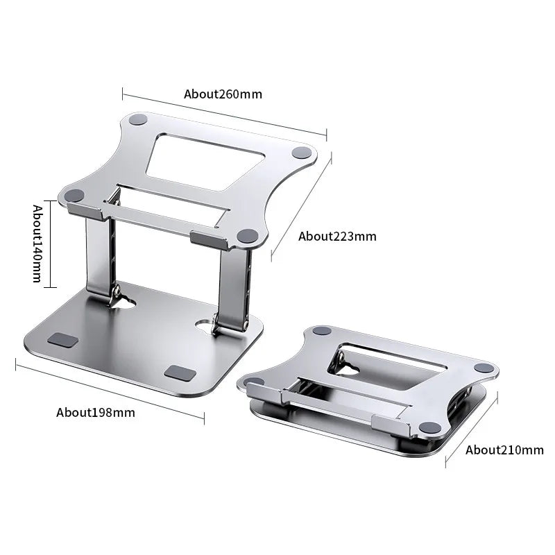 Phone Tablet Stand Adjustable Aluminum Alloy laptop Tablet up to 17 "Laptop Portable Folding stand Cooling stand support.