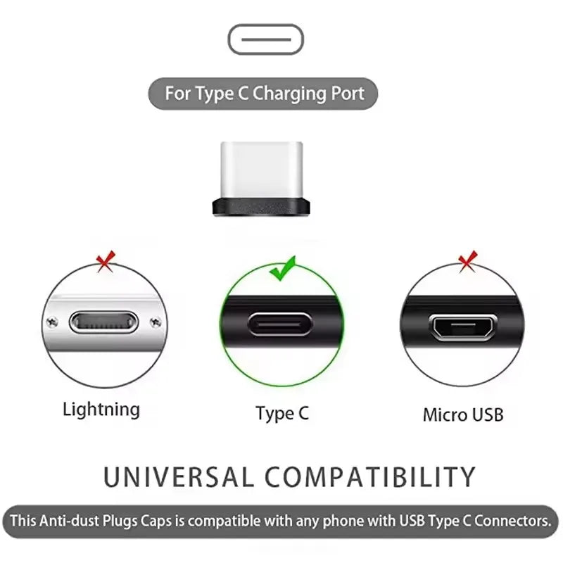 4Pcs USB C Dust Plug With Cleaning Brush Anti Dust USB-C Plug Cover Charging Port Cover Caps For Samsung Xiaomi All Type C Phone