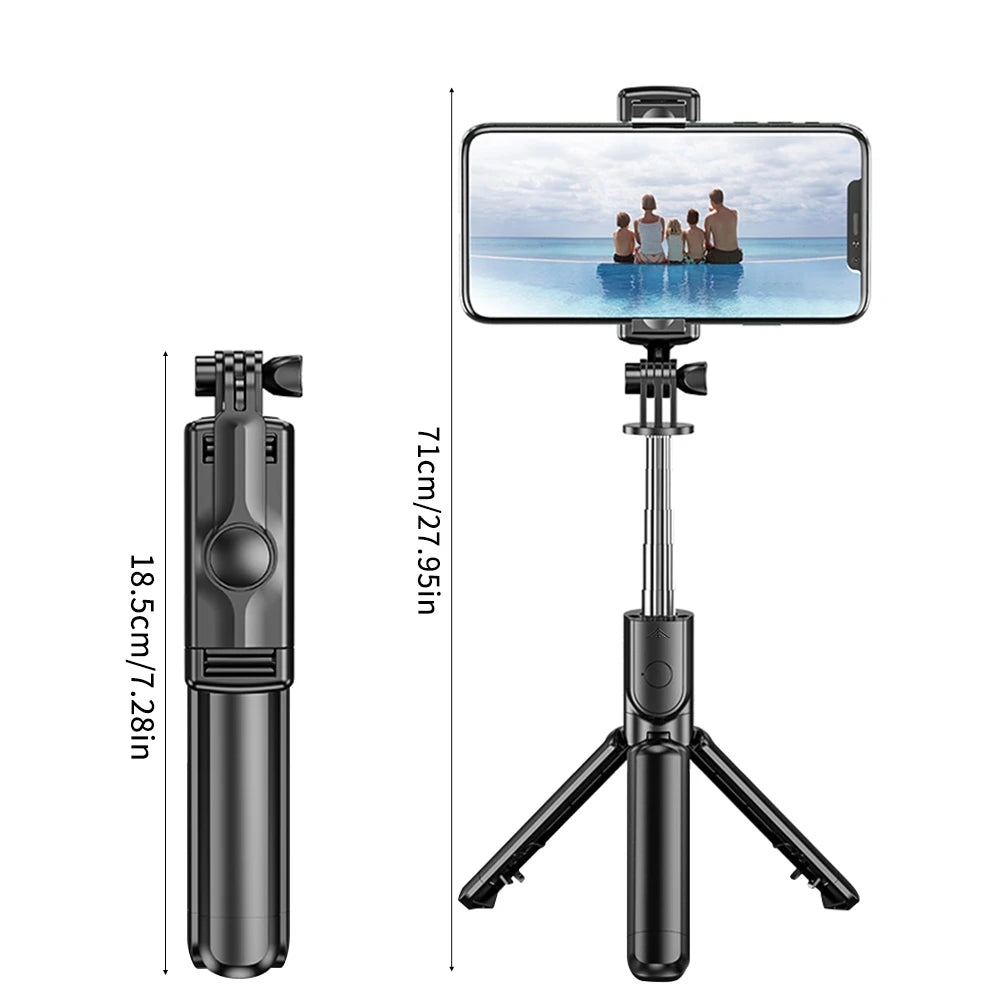 Wireless Selfie Stick Tripod Stand with Bluetooth Remote Extendable Tripod for Phone.