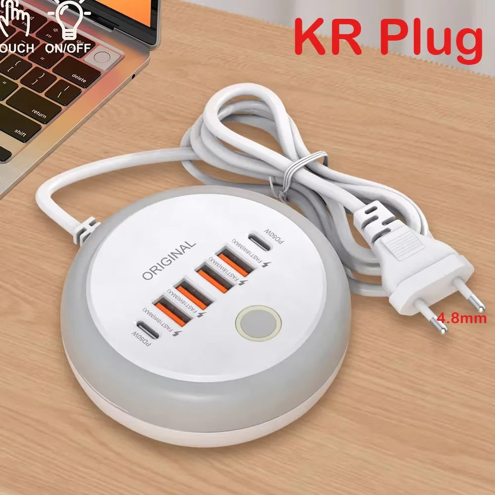 50W USB Charger Multi Ports Power Strip Socket Fast Charging Travel Charger For iPhone Samsung Xiaomi Quick Charge Phone Adapter.