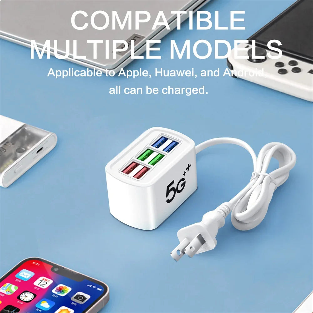 Universal Power Strip Electric Socket 6 USB Ports Multifunction Extension Cable Table Socket EU US Plug Phone Charger Adapter.