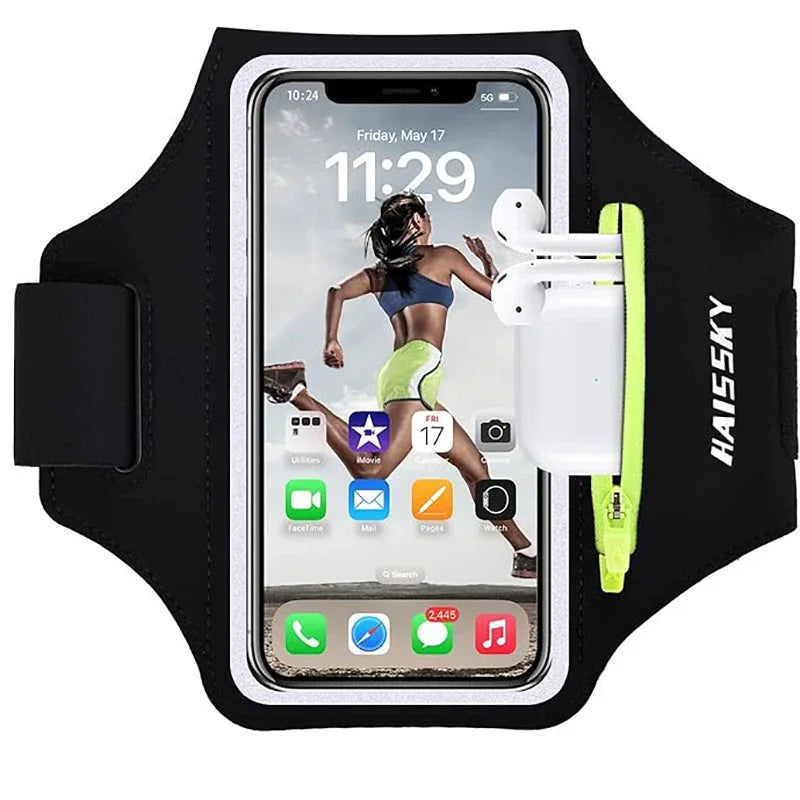 Zipper Pocket Running Sports Armband For Phone Outdoor Touch Screen Belt Arm Bags.