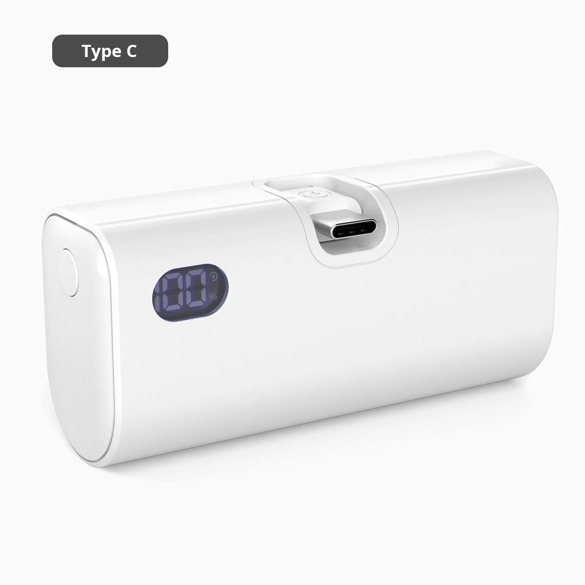 Mini Power Bank Fast Charging Portable Charger Foldable USB-C or Lightning External Battery Powerbank.