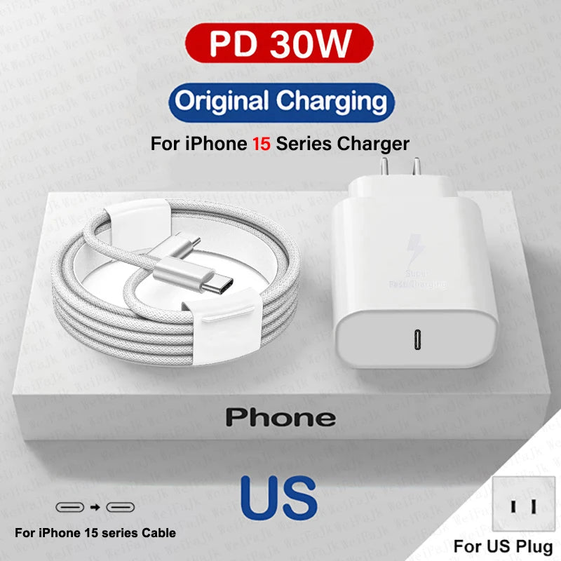 For Apple Original type C 30W Quick Charger Fast Charging  Cable.