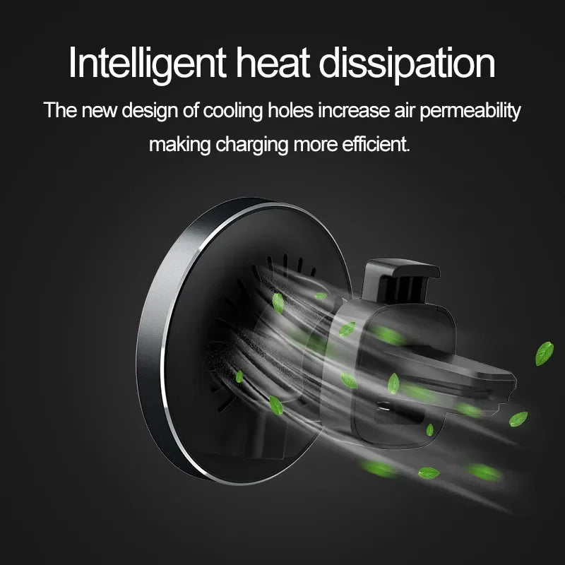 30W Magnetic Car Wireless Charger Phone Holder Stand Car Mount Fast Charging Dock Station.