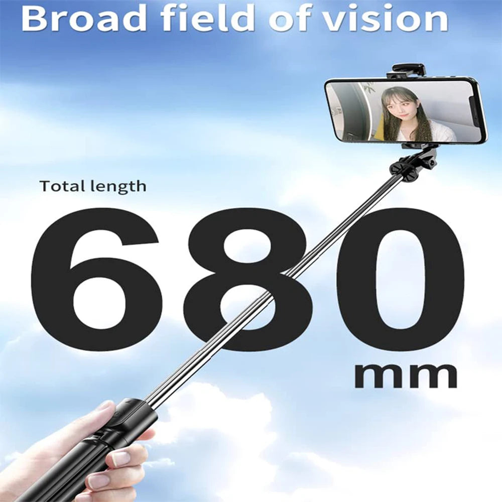 Wireless Selfie Stick Tripod Stand with Bluetooth Remote Extendable Tripod for Phone.