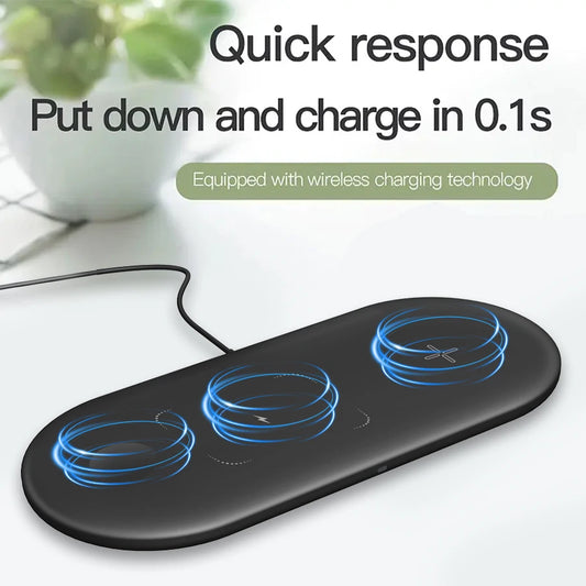 300W 3 In 1 Wireless Charger Stand Pad Super Fast Charging Dock Station for Apple Devices.