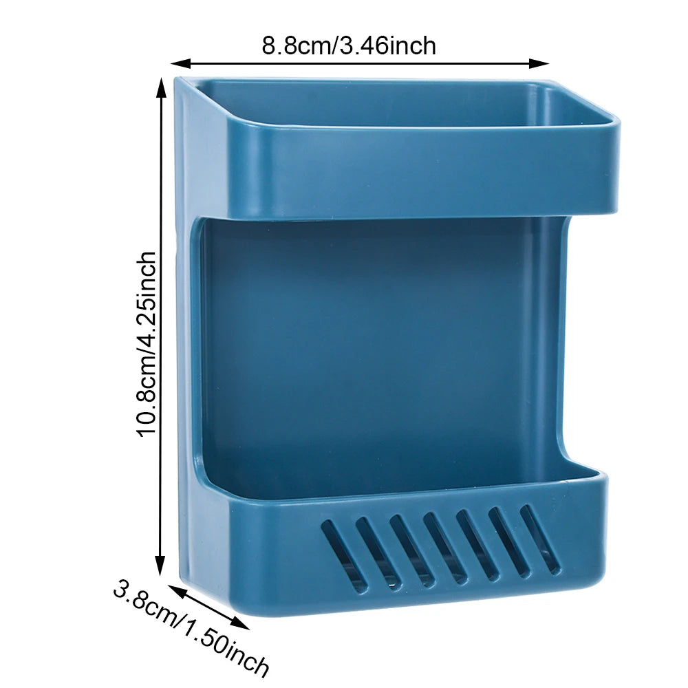 Wall Mounted Mobile Phone Charging Holder Bracket Remote Controller Stand Multi-function Wall Shelf Universal Storage Box.