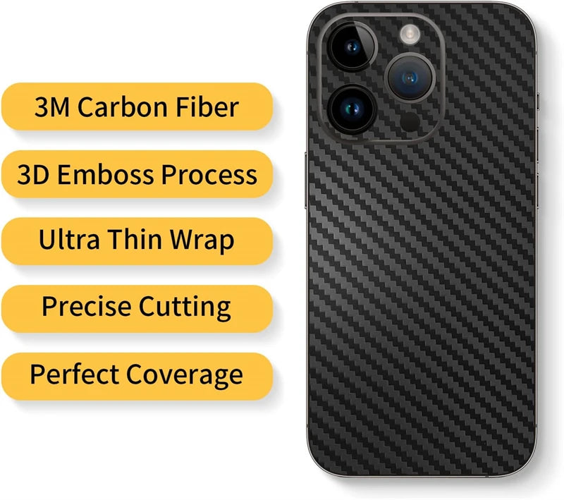 Tear Down Carbon Fiber Skin for IPhone Plus Back Screen Protector Cover 3M Wrap Change Color Sticker Film.