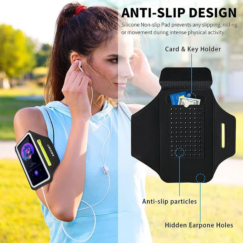 Zipper Pocket Running Sports Armband For Phone Outdoor Touch Screen Belt Arm Bags.