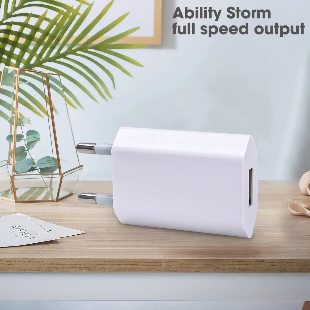 1-5Pcs Universal 5V 1A EU Plug USB Wall Phone Charger Power Adapter.