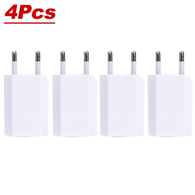 1-5Pcs Universal 5V 1A EU Plug USB Wall Phone Charger Power Adapter.