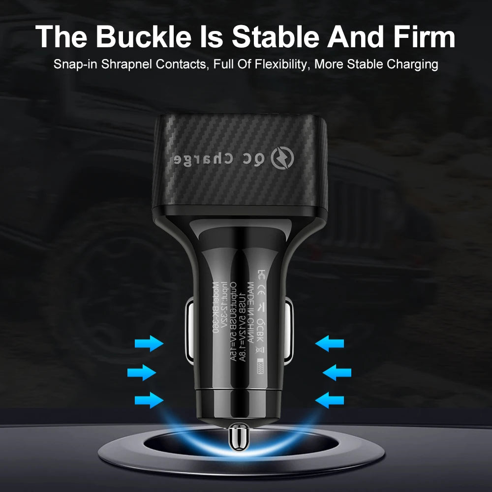 Vumpach 6 Ports USB Car Charge 75W Quick Charge 3.0 Fast Charging.