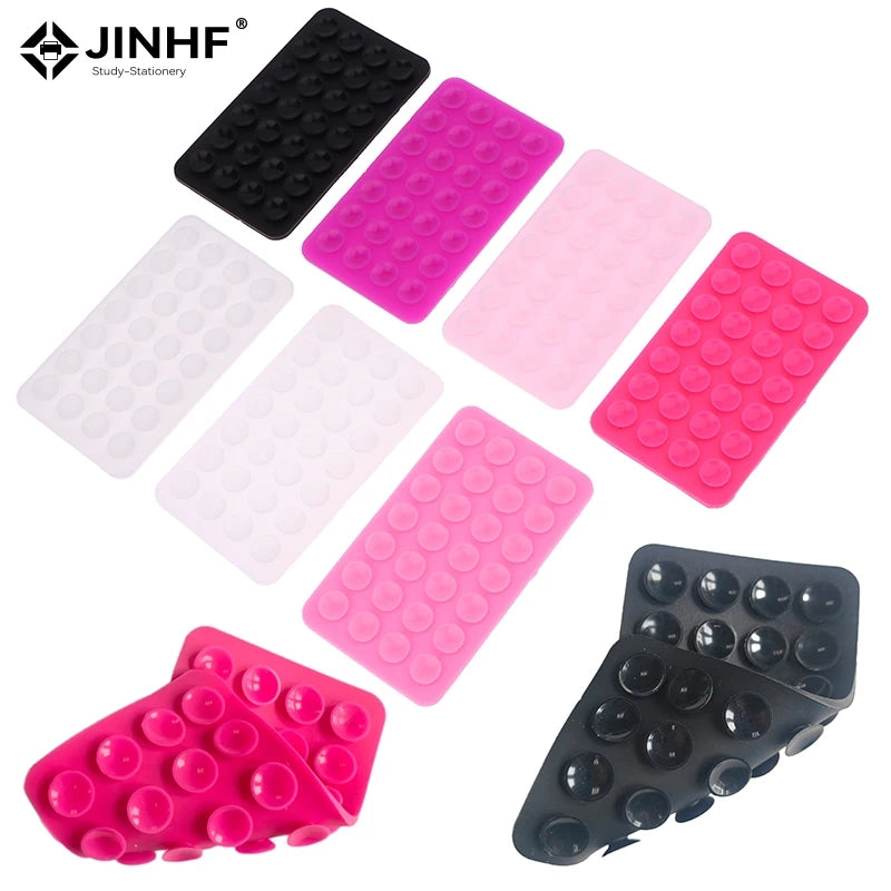 Silicone Suction Pad Double Sided For Mobile Phone Fixture Suction Cup Backed Adhesive Silicone Rubber Sucker Pad For Fixing