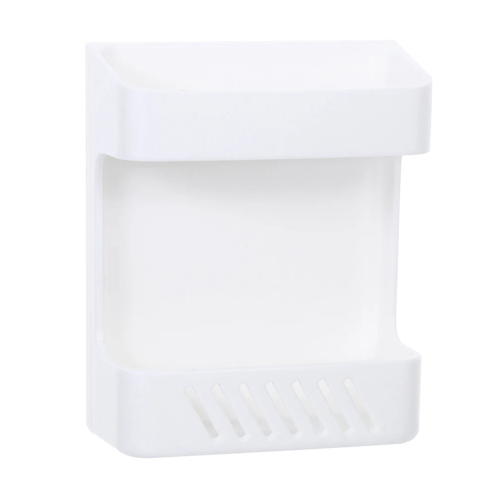 Wall Mounted Mobile Phone Charging Holder Bracket Remote Controller Stand Multi-function Wall Shelf Universal Storage Box.