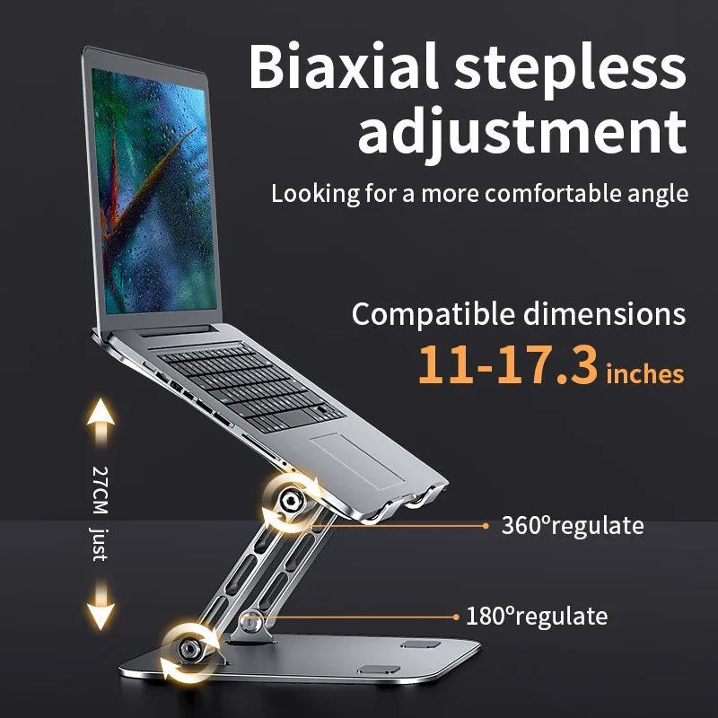 Phone Tablet Stand Adjustable Aluminum Alloy laptop Tablet up to 17 "Laptop Portable Folding stand Cooling stand support.