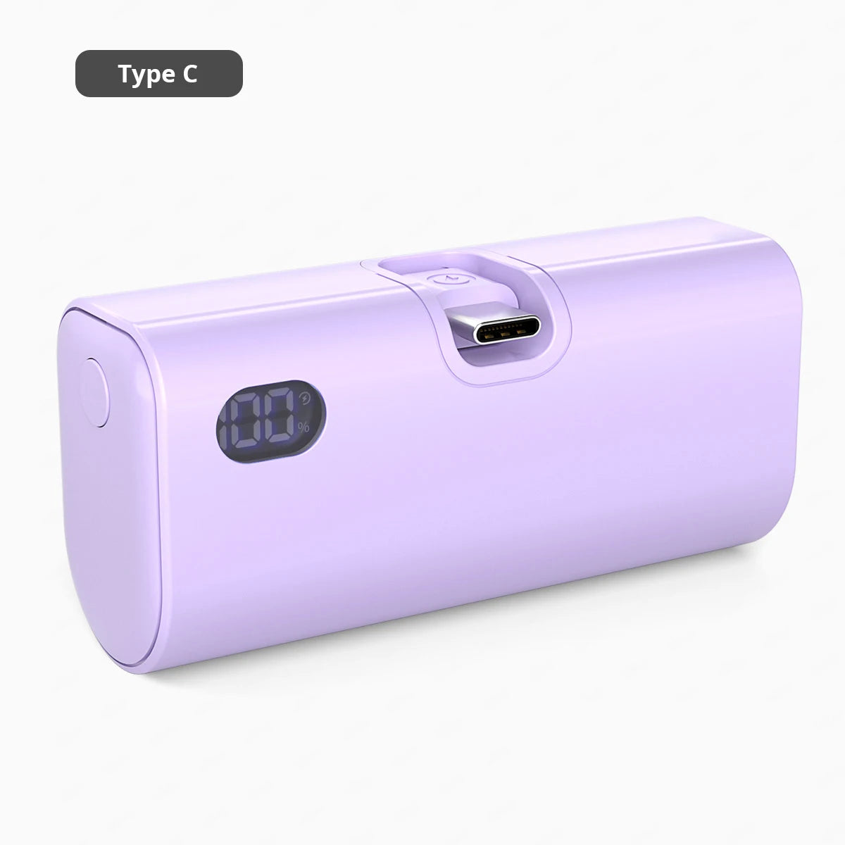 Mini Power Bank Fast Charging Portable Charger Foldable USB-C or Lightning External Battery Powerbank.