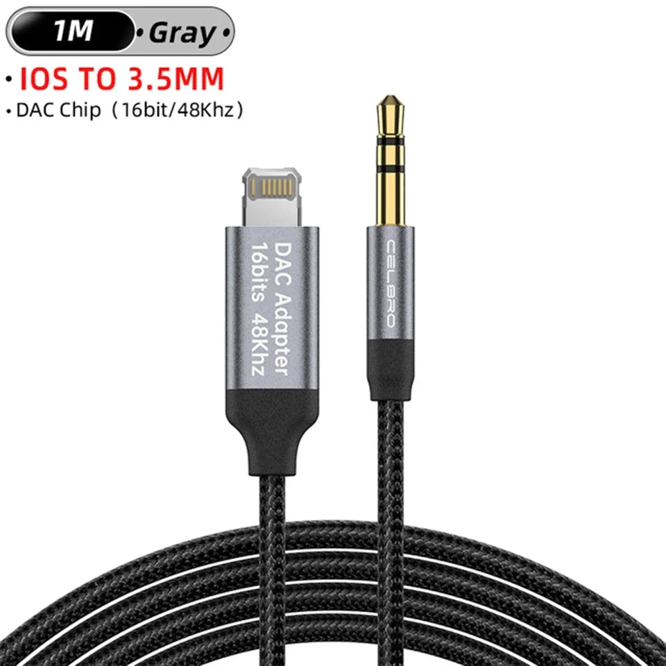 8 Pin Usb Type C To 3.5mm Aux Audio Cable Headset Speaker Headphone Jack Adapter Car Aux.