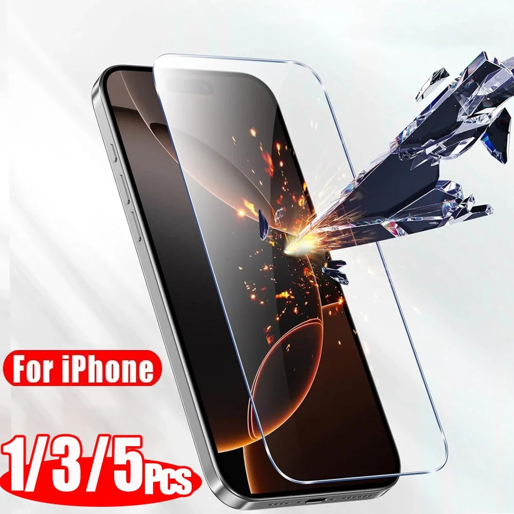 1/3/5PCS HD Tempered Glass For iPhone Screen Protector.