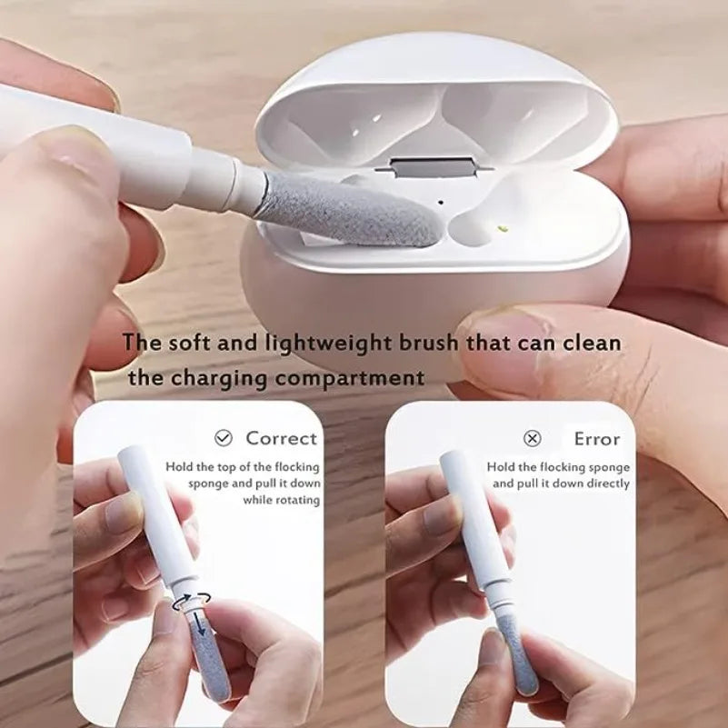 Bluetooth Earphone Cleaning Kit with Brush Phone Case, Keyboard, Earphone Multifunctional Dust Removal and Cleaning.