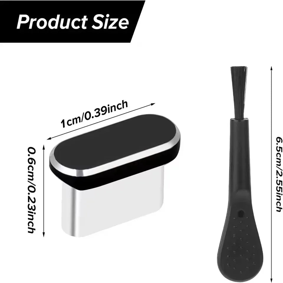 4Pcs USB C Dust Plug With Cleaning Brush Anti Dust USB-C Plug Cover Charging Port Cover Caps For Samsung Xiaomi All Type C Phone