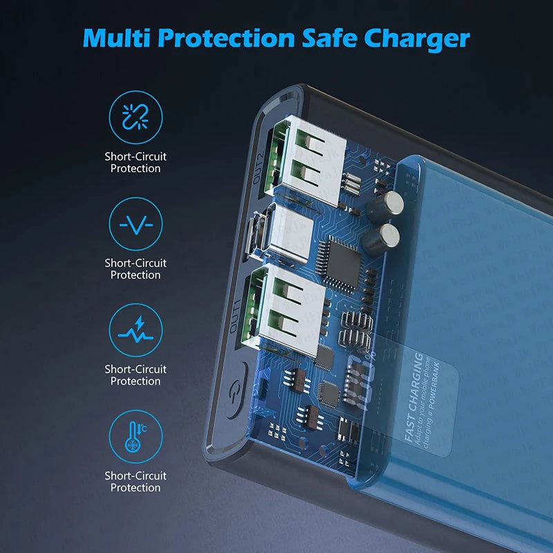 Original 120W 50000mAh Powerbank External Spare Battery Portable Charger Fast Charging.