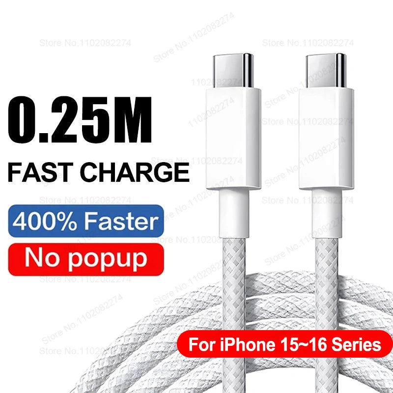 PD 40W Fast Charger For iPhone 14 13 12 11 15 16 Pro Max Phone Charger For iPhone 15 16 Plus USB C Cable Fast Charging Data Line