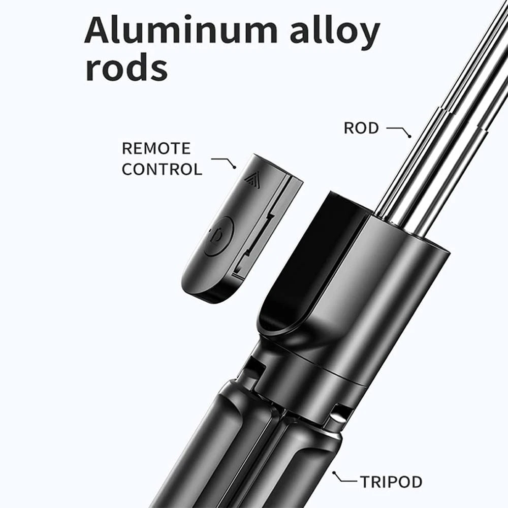 Wireless Selfie Stick Tripod Stand with Bluetooth Remote Extendable Tripod for Phone.