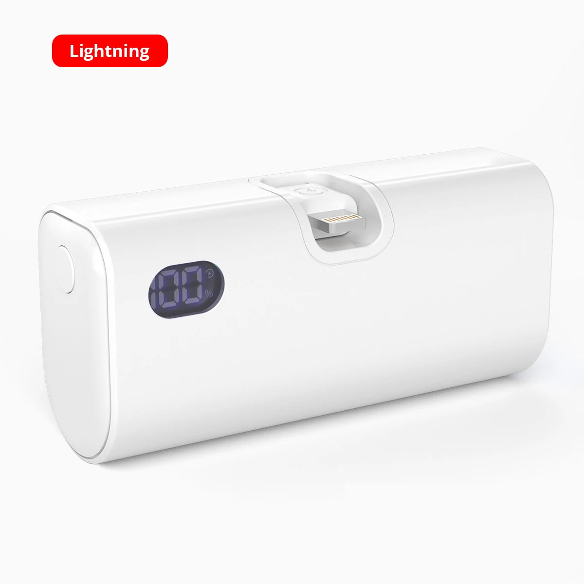 Mini Power Bank Fast Charging Portable Charger Foldable USB-C or Lightning External Battery Powerbank.