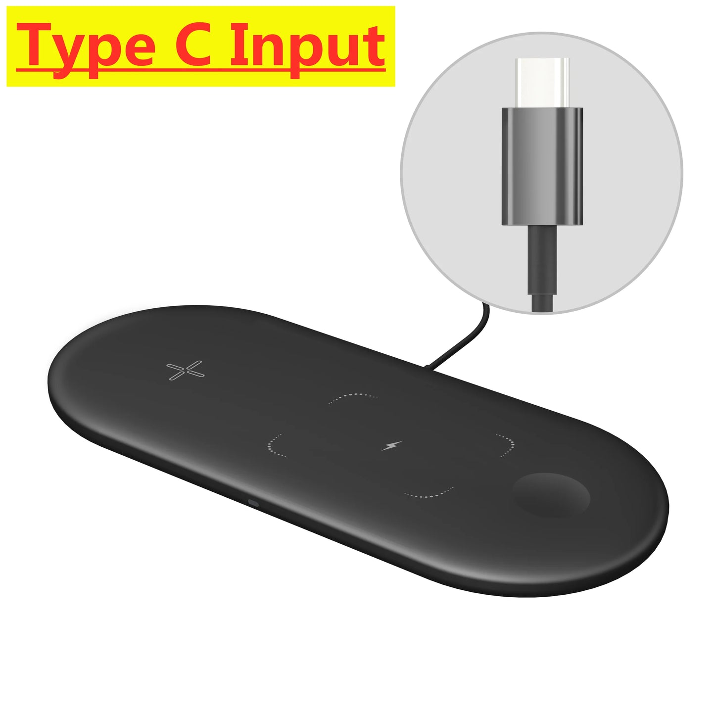 300W 3 In 1 Wireless Charger Stand Pad Super Fast Charging Dock Station for Apple Devices.