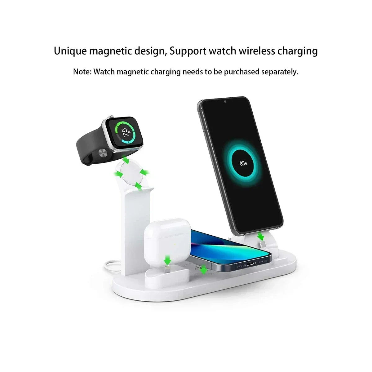 100W 7 In 1 Wireless Charger Stand For iPhone Apple Watch Airpod.
